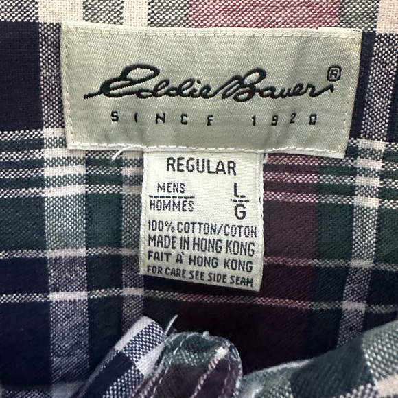Men’s Eddie Bauer, large plaid shirt - Picture 3 of 4